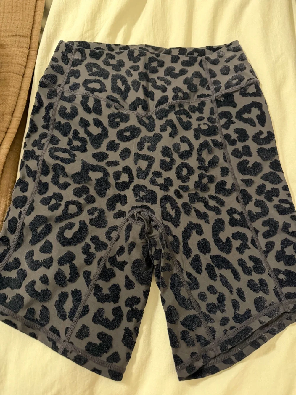 Balance Athletica Gray and Black Leopard Print Bike Shorts - Picture 1 of 3